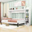 Lit escamotable en bois peu encombrant avec tablettes de rangement latérales-478825422-478825410
