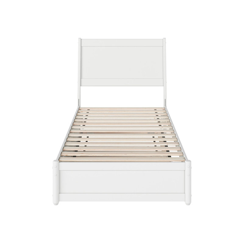 Lit gigogne en bois massif Avdesh, Blanc, Simple