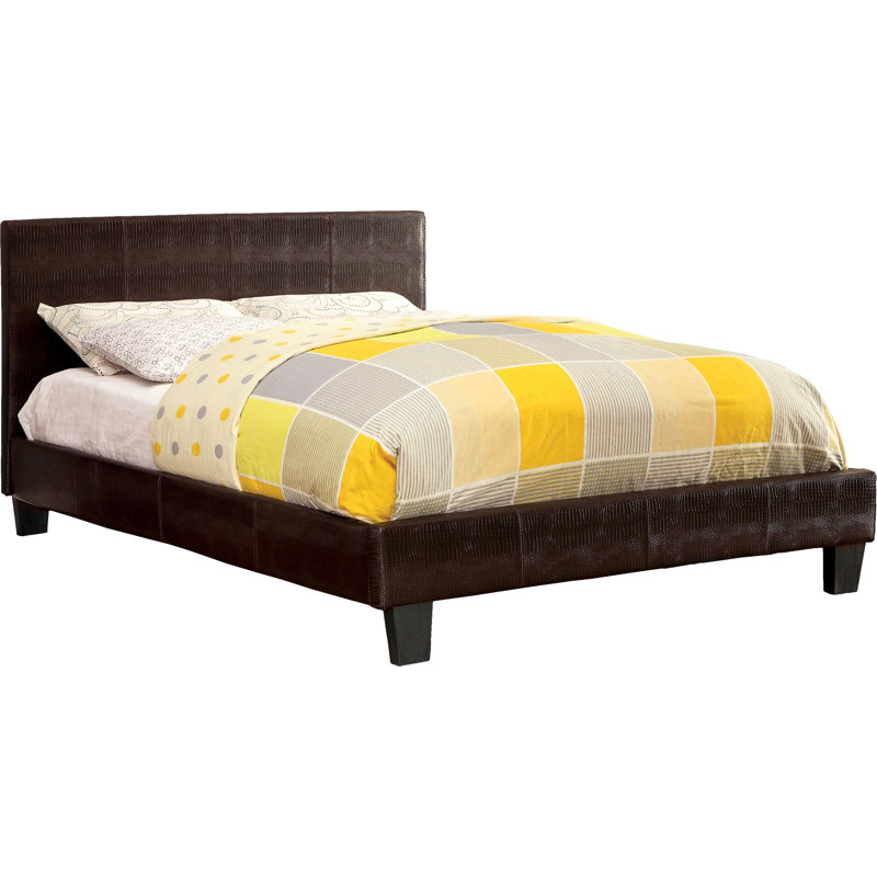 Morgana Vegan Leather Platform Bed, Full, Brown
