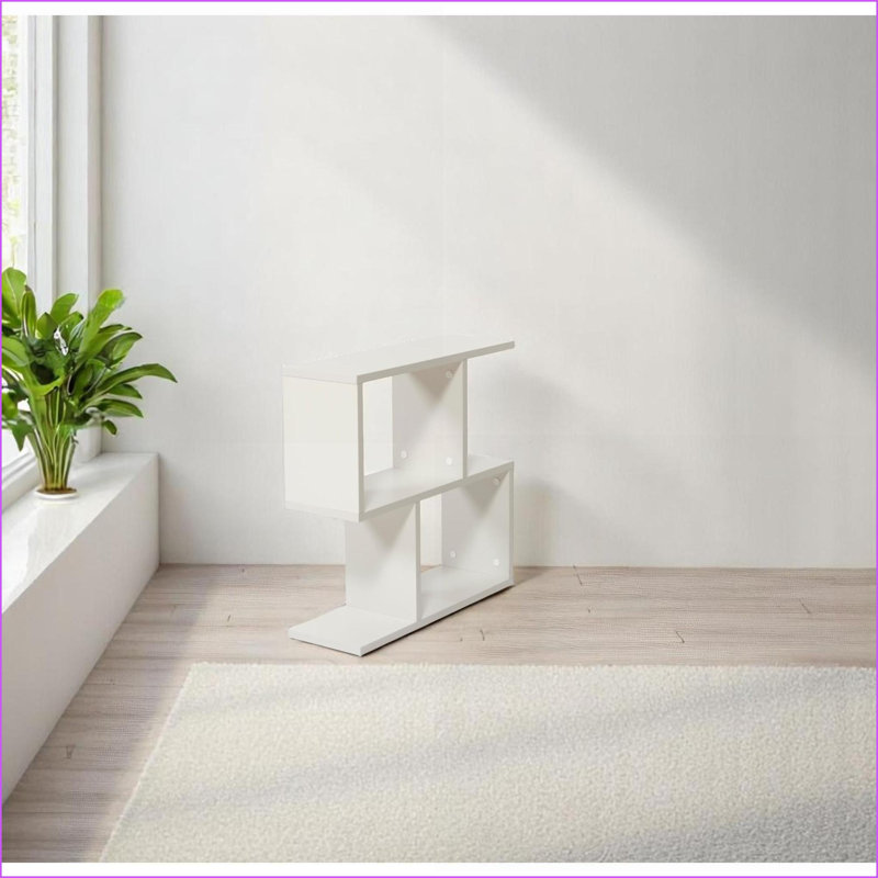 Table de bout, table d'appoint étroite à 4 tablettes Minimalist | Bois d'ingénierie de 23 pouces | Gris ardoise | Assemblage facile