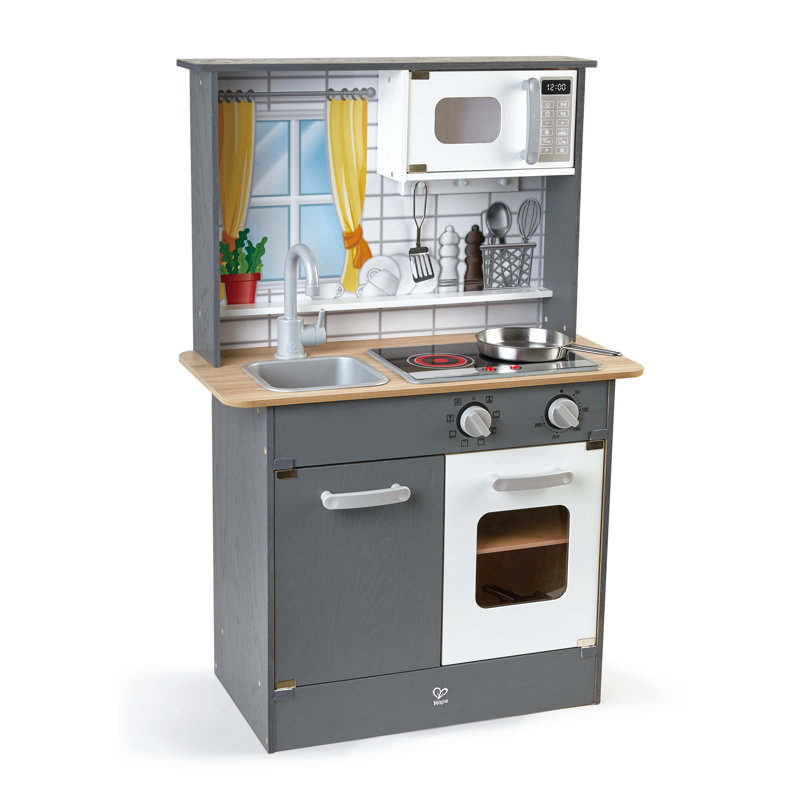 Hape Interactive Children's Home Kitchen Cooking Wooden Pretend Play Toy Set