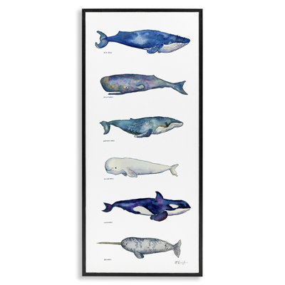 Maritime Sea Life Chart Black Framed Giclee Art by MB Cunningham