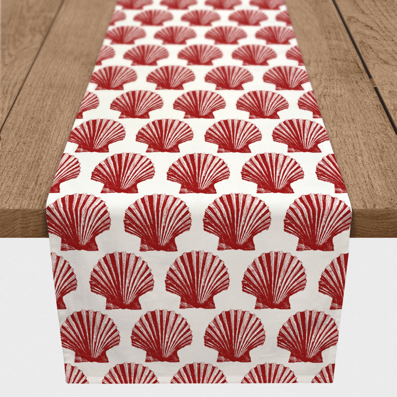 Chemin de table géométrique Amaya, L 90 po x l 16 po, Rouge