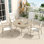 Ensemble de salle à manger de patio 5 pièces, ensemble de mobilier de patio, 4 chaises de patio empilables et table ronde d'extérieur en métal 40,6 po