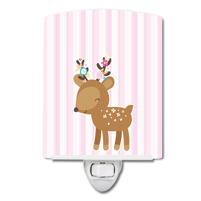 Deer in Stripes Ceramic Night Light