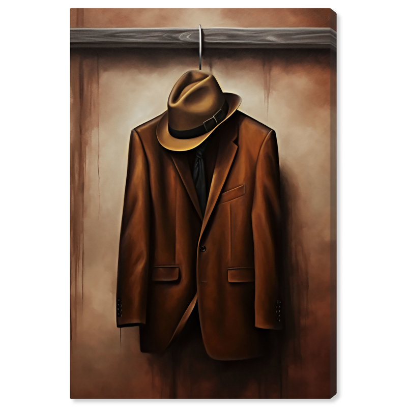 Sib chapeau et manteau sur toile, H 24 po x l 16 po x P 0,8 po