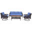 Ensemble de canapés de patio 4 pièces avec chaises pivotantes-1227062797