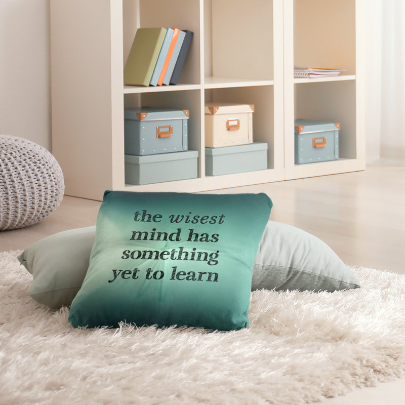 Reversible Throw Pillow, 26" H x 26" W, Teal Glow