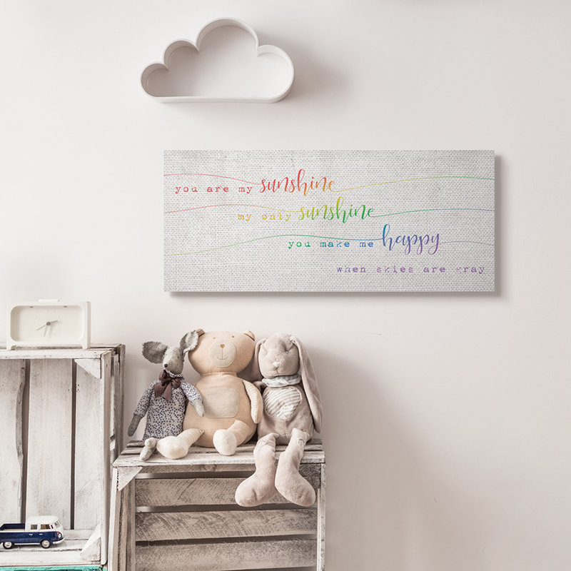 Vous êtes mon ombre arc-en-ciel, H 13 po x l 30 po x P 1,5 po, Toile tendue