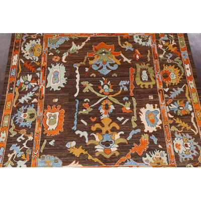 Vegetable Dye Ziegler Brown Wool Area Rug 8x10