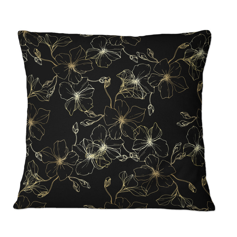 Floral Throw Pillow, 18" x 18"