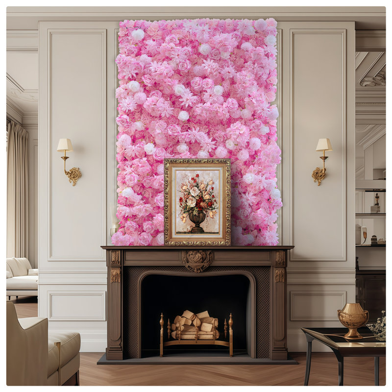 Mur de fleurs enroulable de 2,4 m x 1,2 m - Panneaux floraux artificiels roses et blancs, hortensias, fermeture éclair, réutilisable, pour mariage, enterrement de vie de jeune fille, fête prénatale, anniversaire, photomaton, décoration intérieure et événementielle.