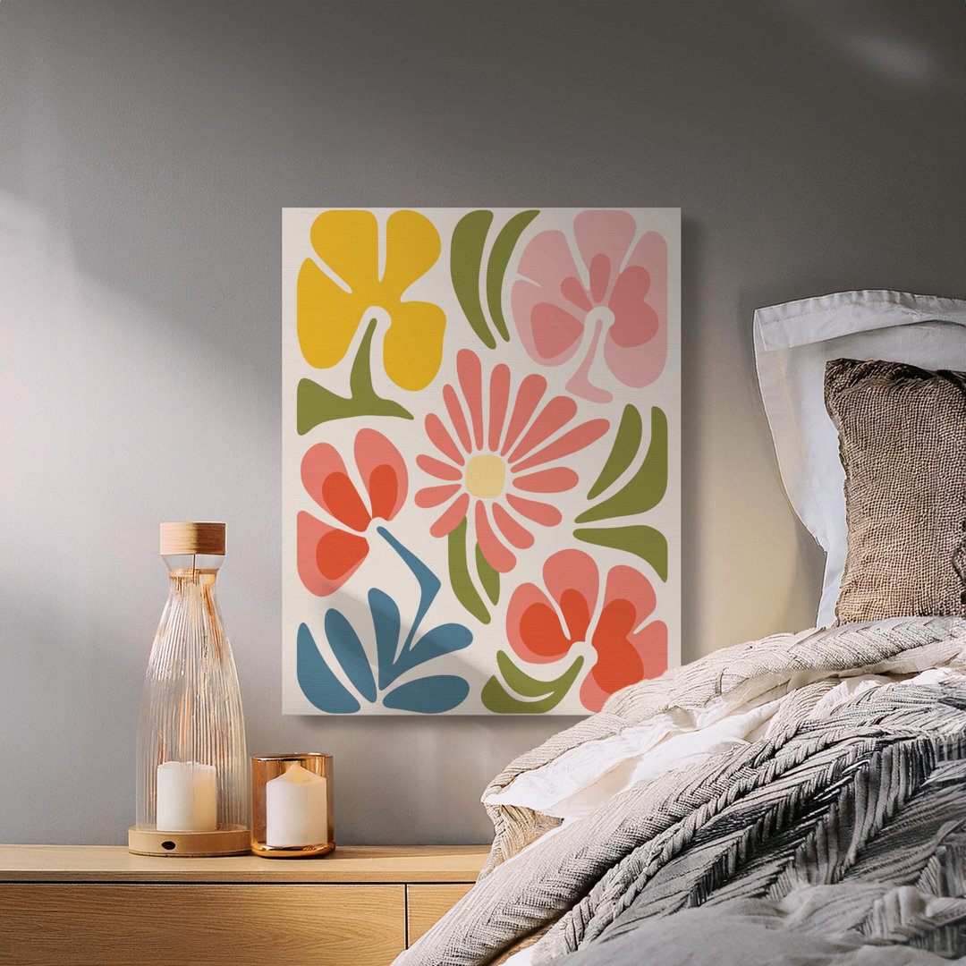 Mid Century Abstract Floral Canvas Print