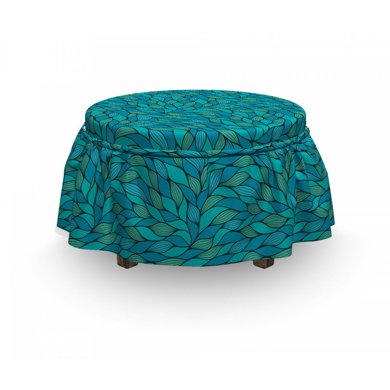 Ensemble de housse pour repose-pieds à coussins carrés de boîte 2 pièces abstract wave ocean