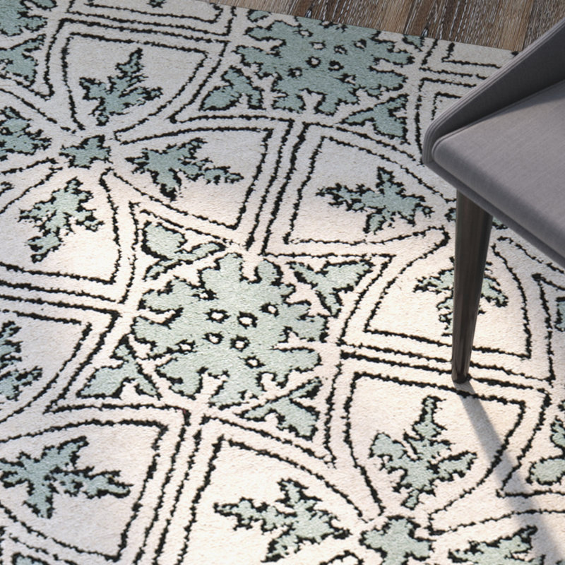Tapis géométrique en laine touffeté à la main Martelange, Rectangle 6 pi x 9 pi