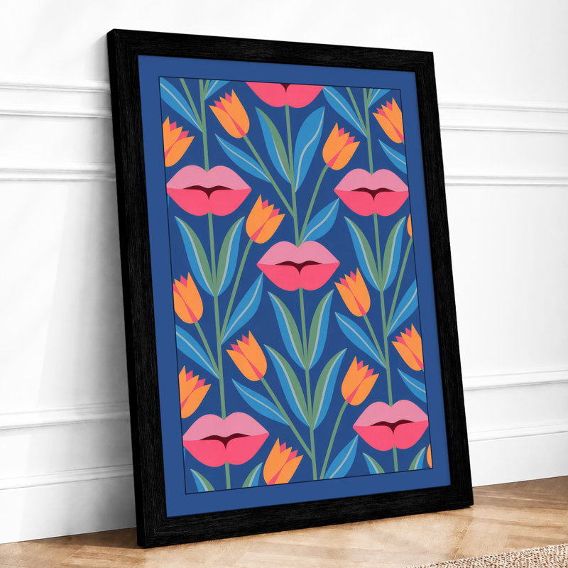Spring Tulips Botanical - Print, A2 - 59.4 x 42.0 cm, Black