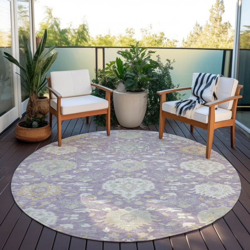  Tapis intérieur / extérieur lavable à la machine Chantille ACN1026, Rond 8 pi
