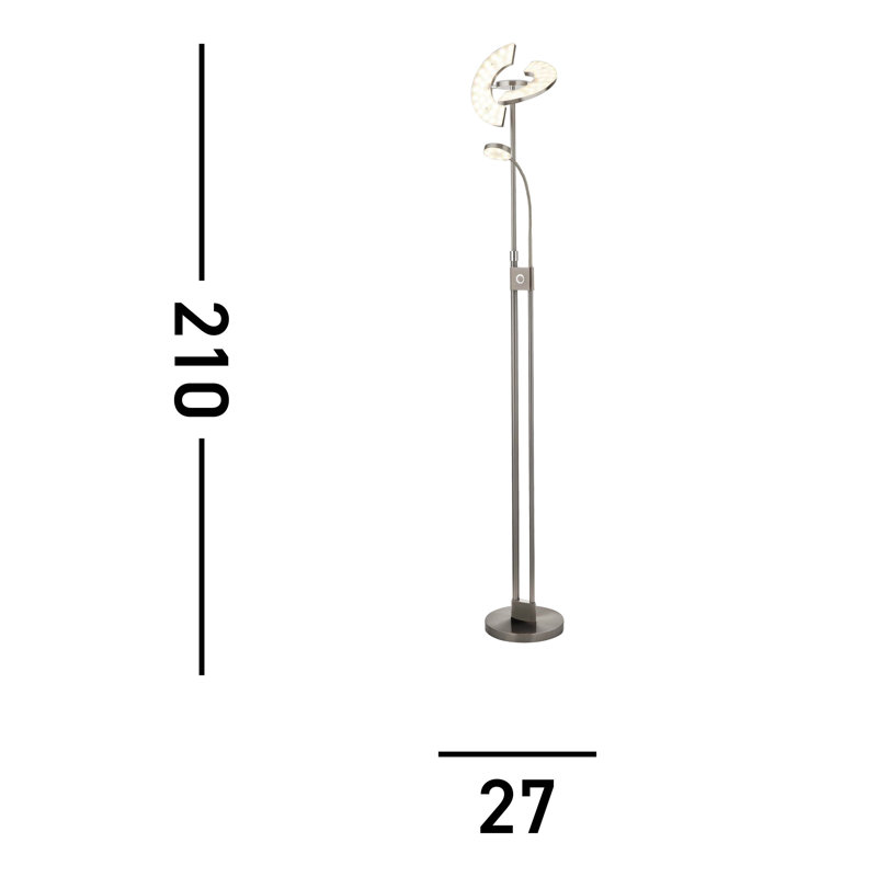Rianne 210cm LED Novelty Floor Lamp, Chrome