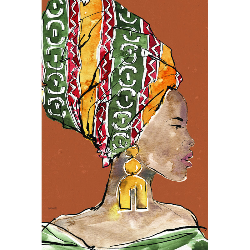 Flair africain V terreux, H 8 po x l 12 po x P 1,25 po