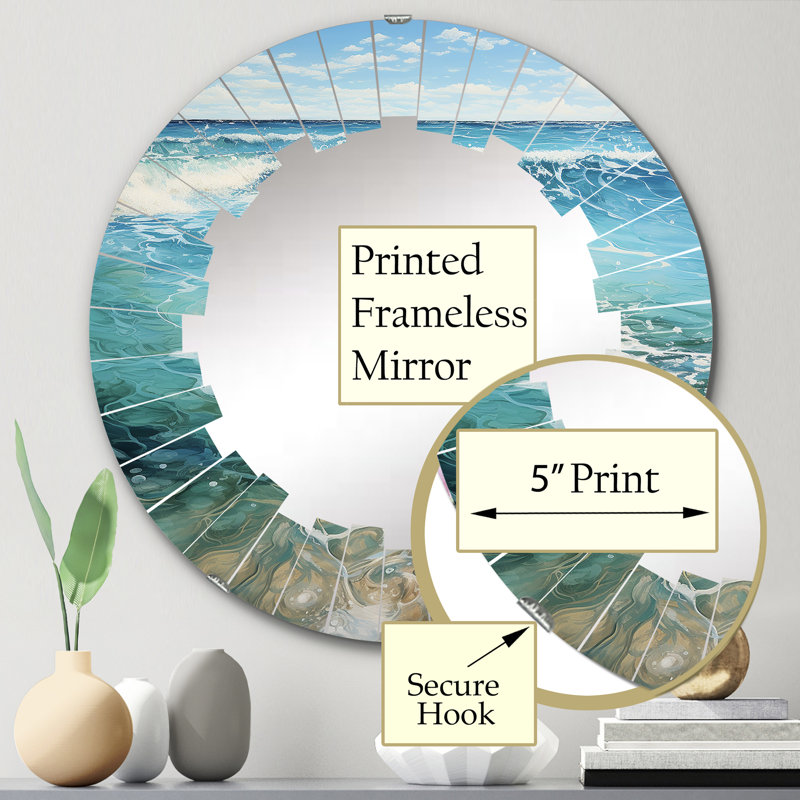 Bonaway - Miroir mural rond, 24 po x 24 po