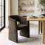 Ensemble de table de salle à manger extensible en placage de bois 72"–104" avec 6 fauteuils en chenille-697601972