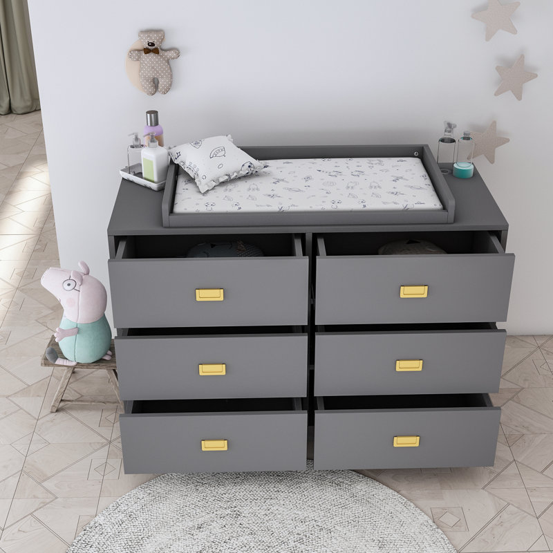 Commode à langer Anglemann, Gris