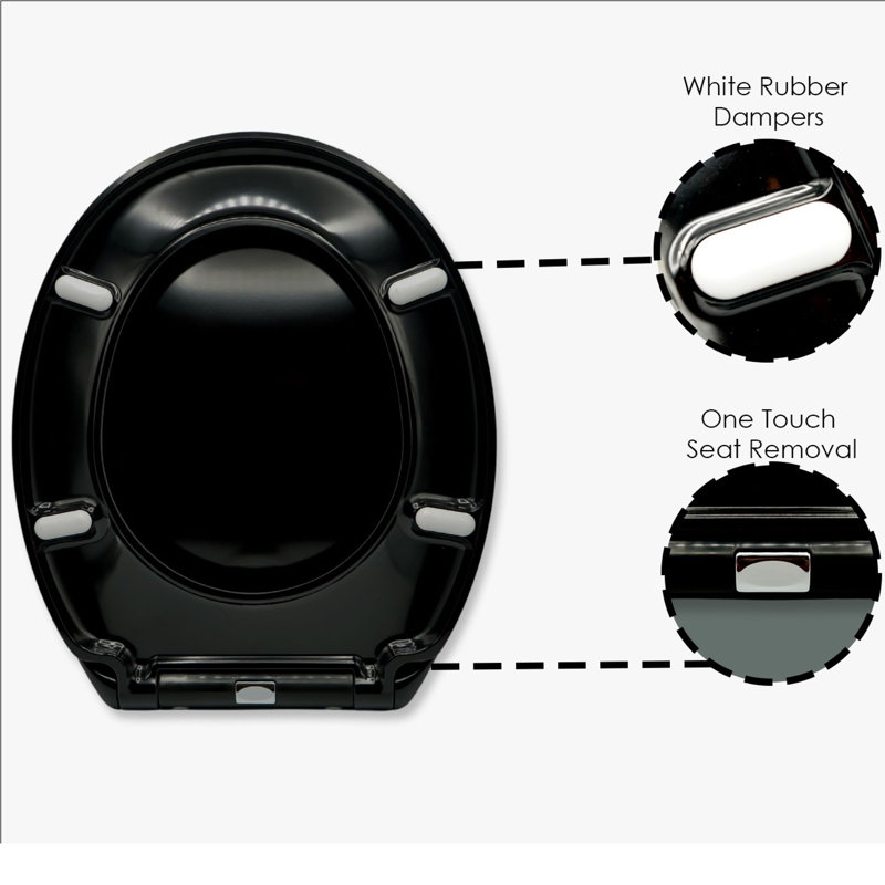 Oval Hard Toilet Seat, Black