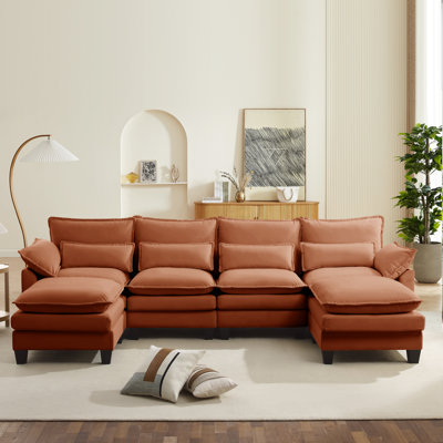 Canapé modulaire rembourré en U 6 pièces 6 pièces