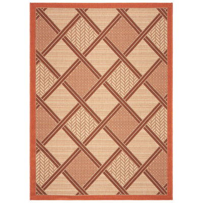 Arneshia Geometric Cream/Terracotta Indoor/Outdoor Area Rug