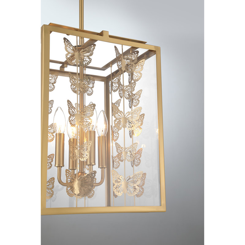 Birch 4-Light Pendant, Brass
