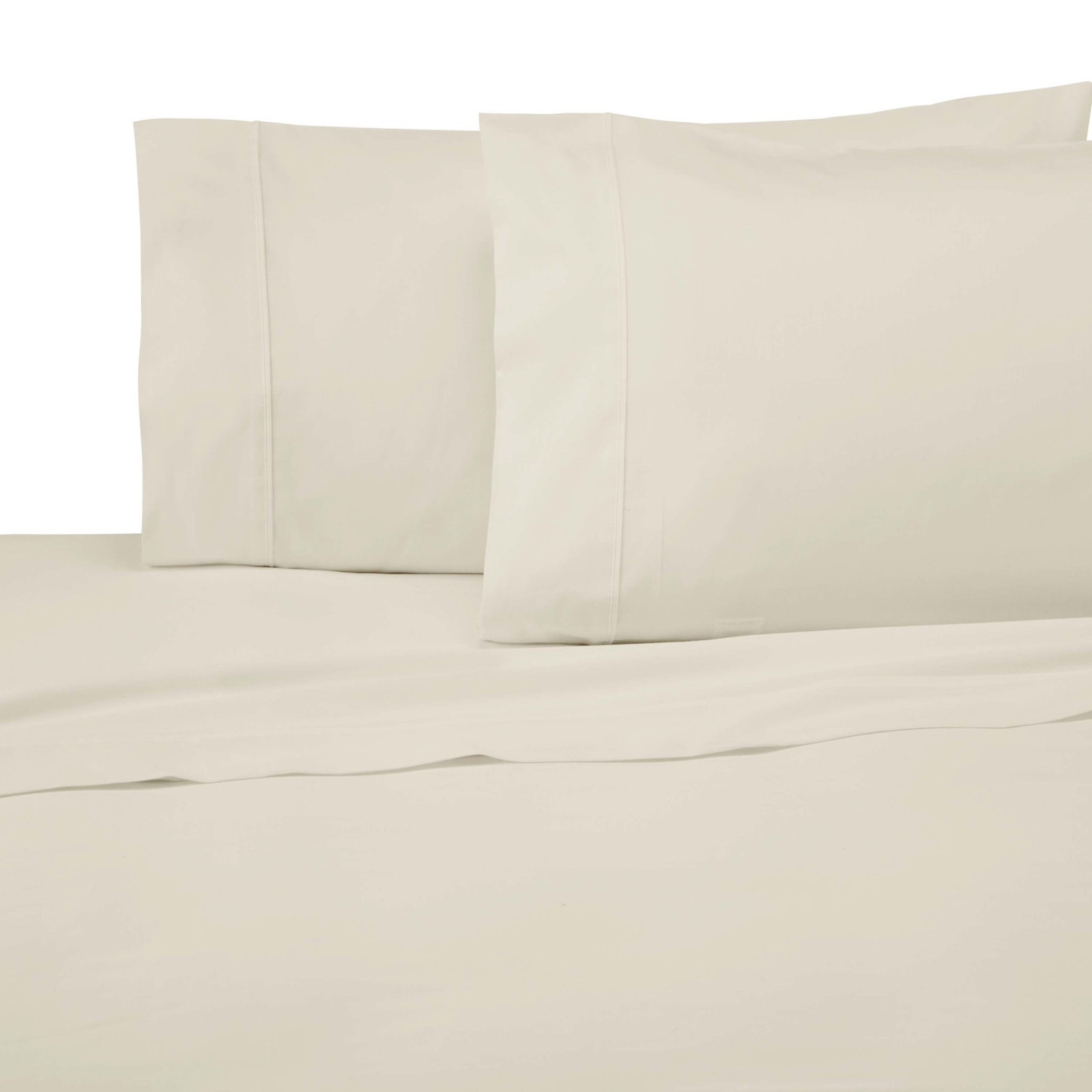 Cotton Sheet Set, King Flat Sheet + 1 Fitted Sheet + 2 Pillowcases, Cream