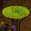 Glow in the Dark Glass Bird Bath, 15"H, Yellow