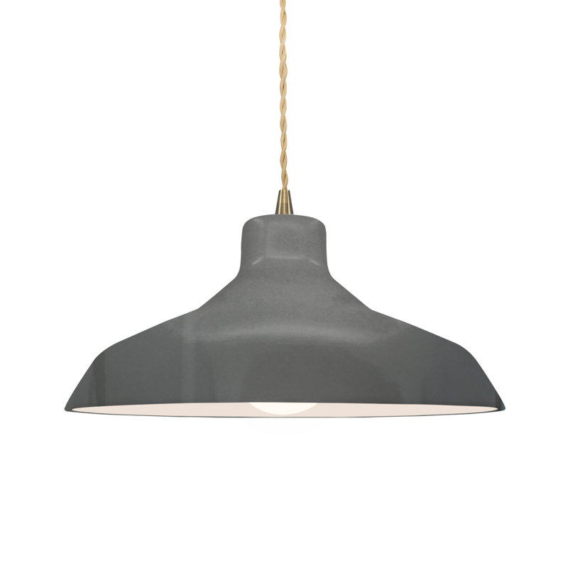 Gela 1 - Light Dome Pendant, 6.25" H x 13.5" W x 13.5" D, Antique Brass