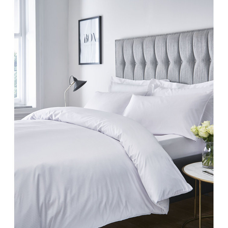 Satin Stripe 300 Thread Count Fitted Sheet