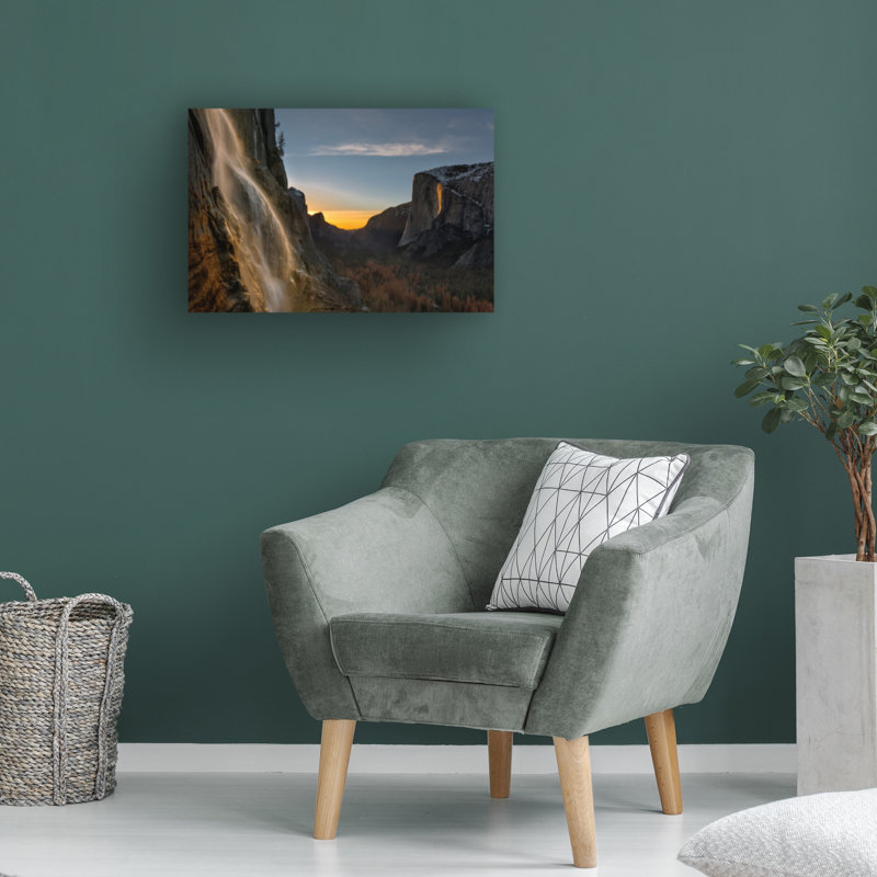 Art sur toile «bol Hua Zhu Yosemite Firefall», H 12 po x l 19 po