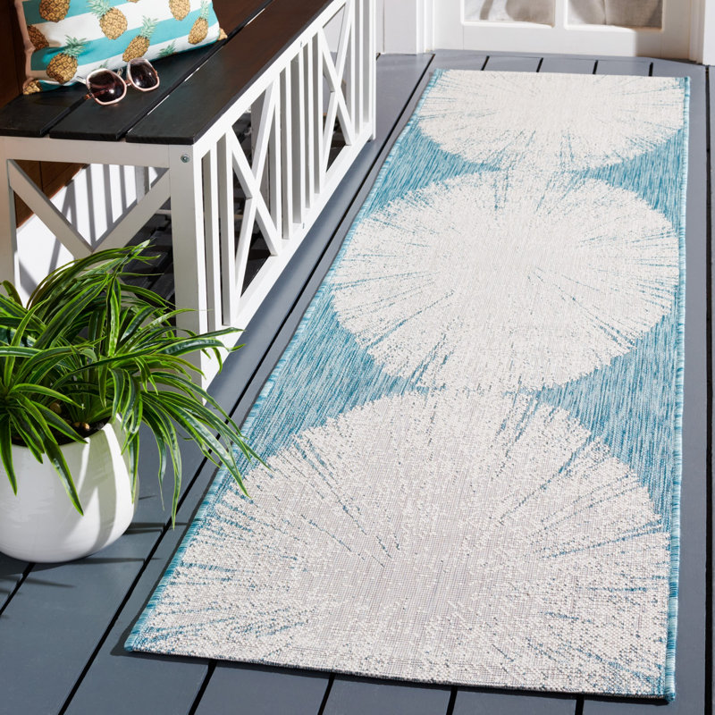 Courtyard Performance Abstract Indoor/Outdoor Area Rug, Runner 2'3" x 8'