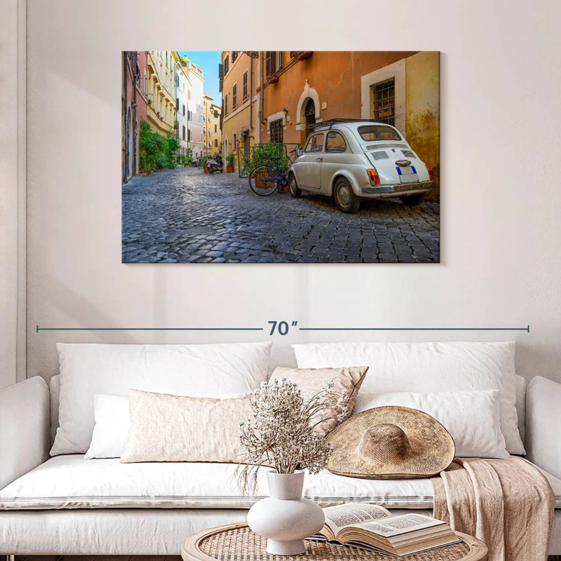 Rue pavée Sireci à Rome, H 30 po x l 45 po