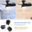 Ventilateur de plafond de chambre à coucher de 23 pouces avec 3 pales en ABS et moteur à courant continu à télécommande noir avec lumière DEL de 18 W-210848994-210848995