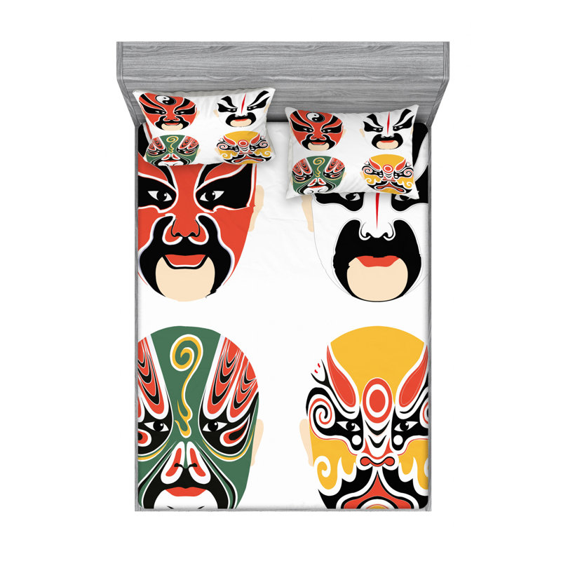 Ensemble de draps masques de culture, Ensemble de drap pour grand lit avec drap-housse