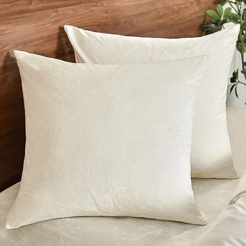 PHF Super Soft Velvet Pillow Covers, 2 Pack Color Gradient Pillow Covers for Home Decorative, Cream, 26x26"
