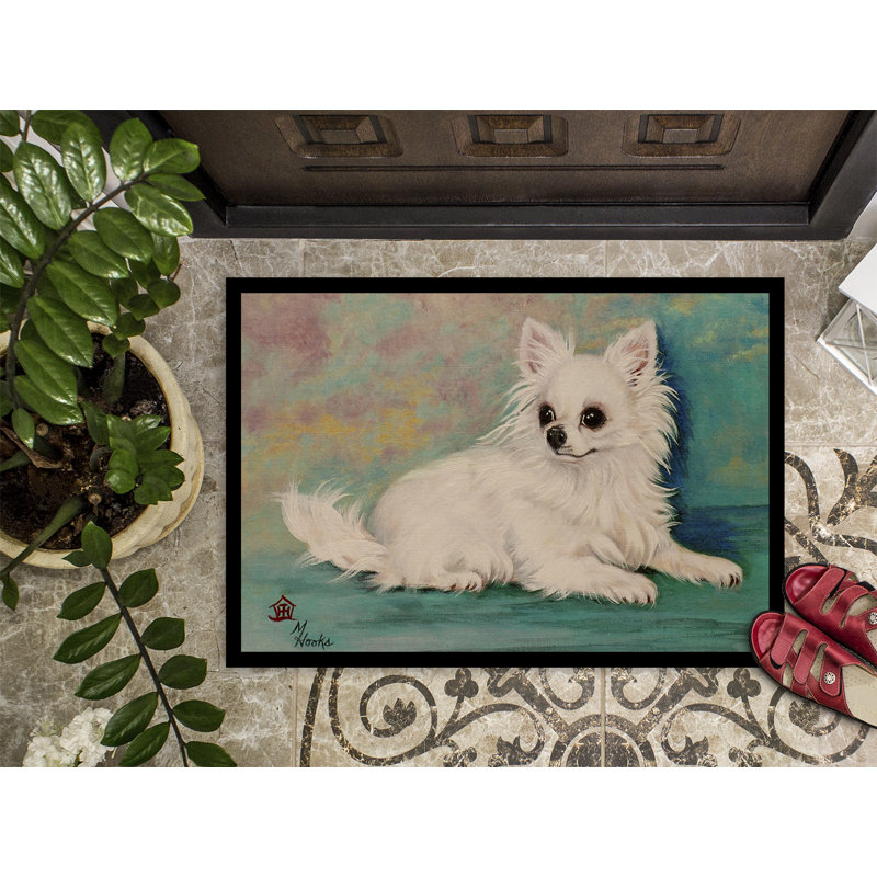 Tapis de porte d’extérieur anti-dérapant à grand père chihuahua, Rectangle 2 pi x 3 pi