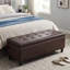 50.5‘ Wide Tufted Faux Leather Upholstered Storage Bench-420300148