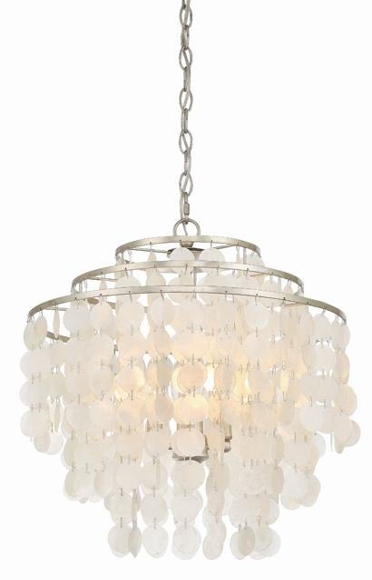Clariza 4 - Light Crystal Tiered Chandelier with Seashell Accents