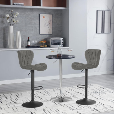Bronxville Upholstered Velvet Adjustable Height Bar Stool