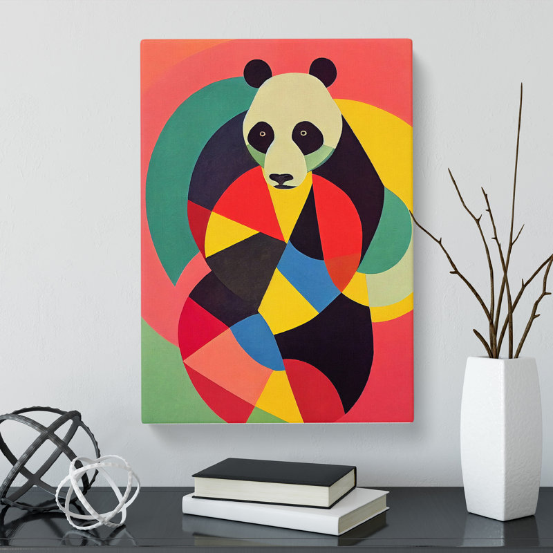 CAN-V0523-1718X Panda Abstract - Wrapped Canvas Print, 60cm H x 40cm W x 3cm D
