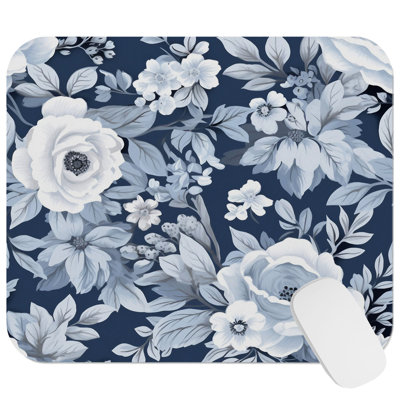 Floral Elegance Flowers IX Cottage Gaming Cute Office Laptop Desk Pad Gift Mat Square Rectangle Non-Slip Mousepad