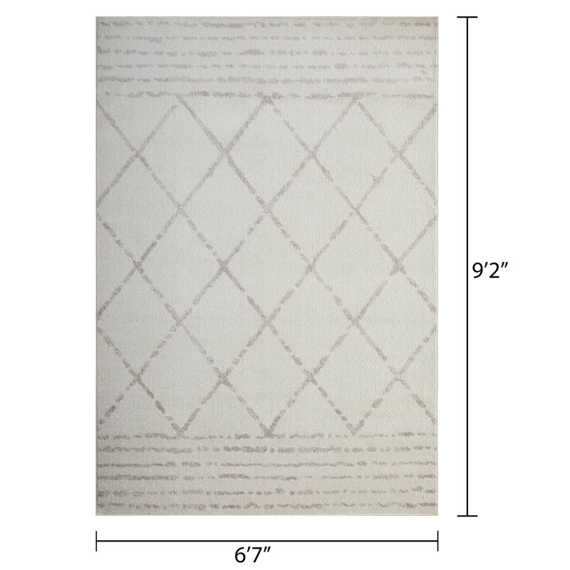 Christine Bennita Cream Area Rug, Rectangle 6'7" x 9'2"