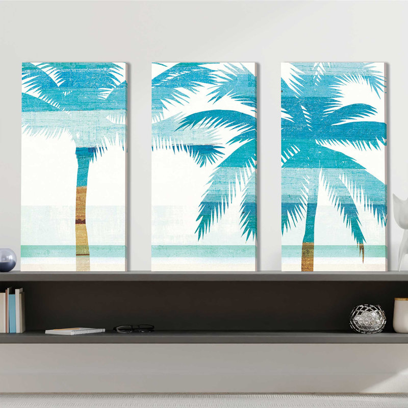 "Beachscape Palms III", ensemble de 3 impressions sur toile