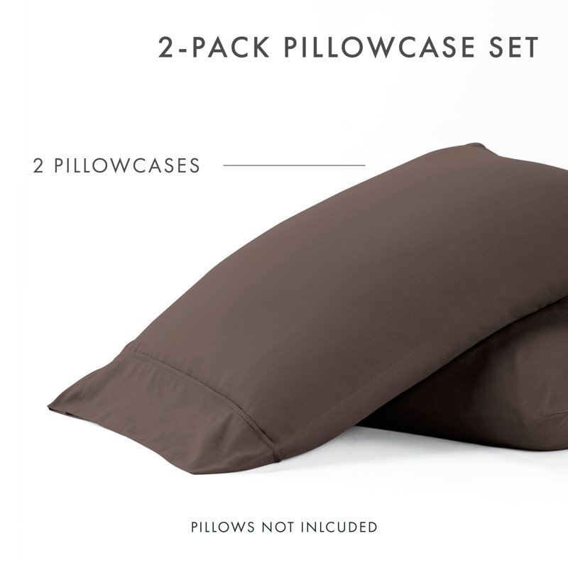 Pillowcase 2-Pack Microfiber Ultra Soft Bedding, Chocolate, Standard Pillowcase