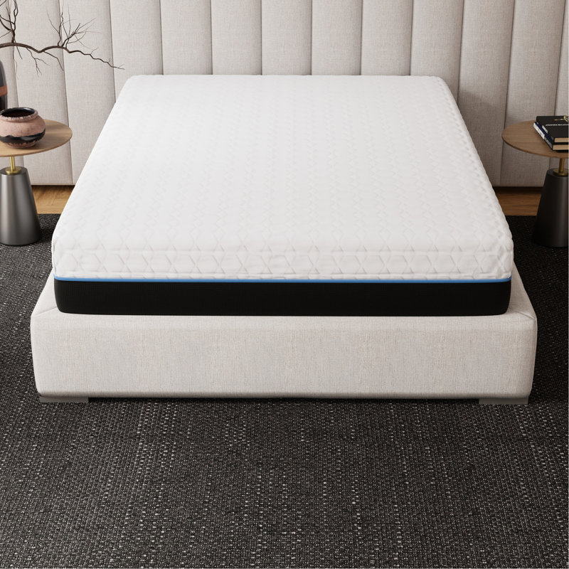 Grand matelas en mousse viscoélastique cuivrée - 12 pouces avec couches de marbre gélifiées, Queen